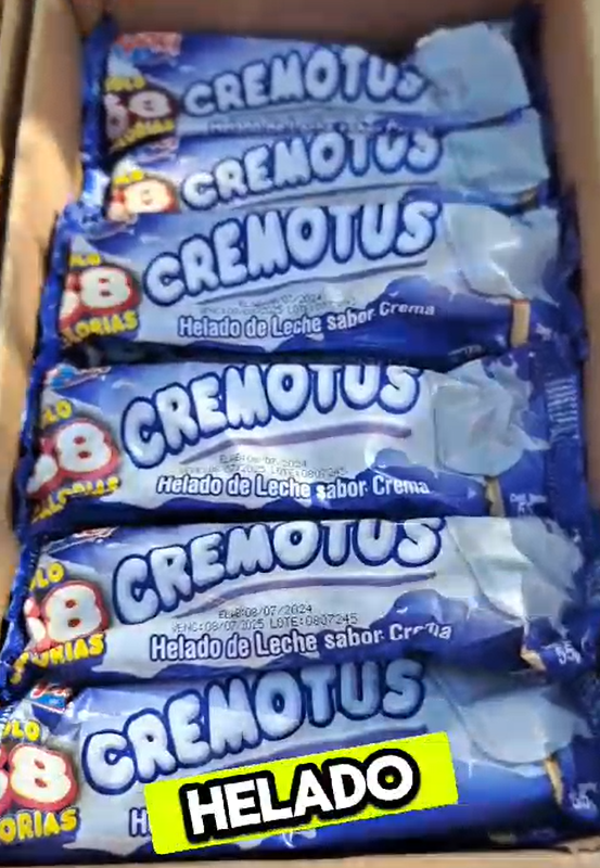 Caja de paletas Cremotus  / 55g./Caja de 30 unidades