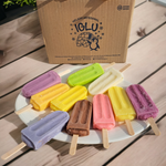 Caja de Paletas Especial Mixta Leche/ 48 paletas / Vainilla, lúcuma, frutilla, Coco, mango, frutos del bosque, chocolate, arroz con leche, plátano, arándano, tres leches, Pistacho, mora y manjar .